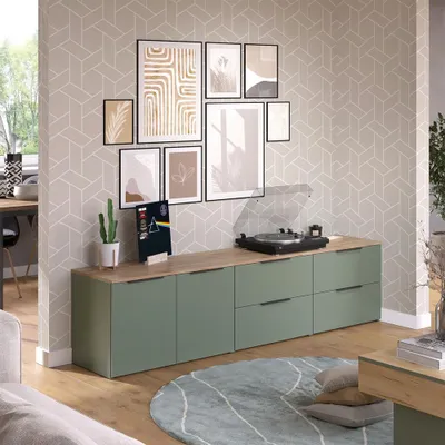 Zdjęcie produktu dla Ściana w salonie Vicco Wido Zielony 3 części, Model 57457