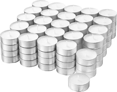 Immagine prodotto di Well Home, 100 candele votive bianche senza profumo, dimensioni 37 x 10 mm