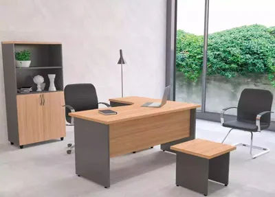 Produktbild von Büroausstattungsset Arbeitsplatz-Ausstattung Eckschreibtisch Aktenschrank