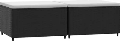 Obrázek produktu pro vidaXL Zahradní stolička s polštářem 2 ks Black Poly Rattan