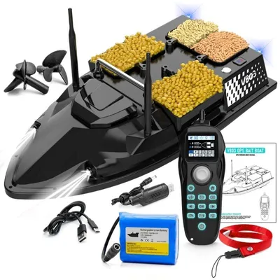 Immagine prodotto di Barca Plantat, Nadit si Momit iUni V803, GPS, 18000mAh, 4 vasche, 3kg, 500m, 15km/h