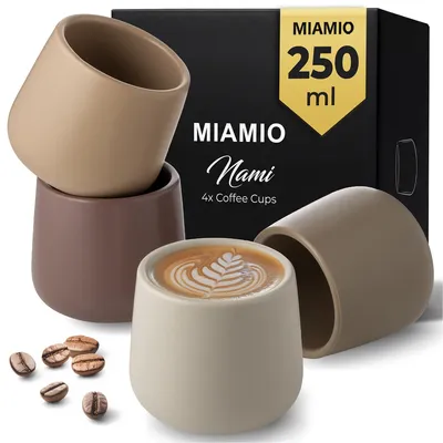 Kaffeetassen ohne Henkel, Keramik, 4×250 ml, Beige Canyon