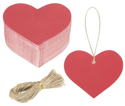 Produktbild von Geschenkanhänger Kraftpapier Herzform 5 x 6 cm, 100 Stück, für Geschenkverpackungen