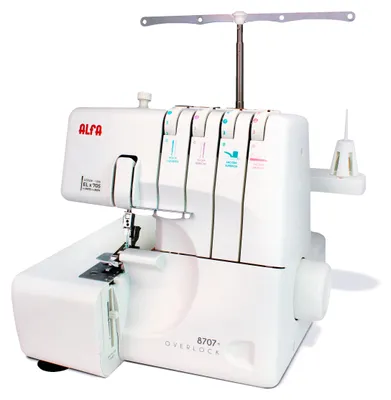 Overlock-Nähmaschine, 3/4-Faden, weiß, 39x32x35 cm