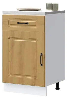 Produktbild von Küchenunterschrank Kalmar aus Artisan-Eiche Holzwerkstoff 50 x 46 x 81,5 cm mit 1 Tür und 1 Schublade