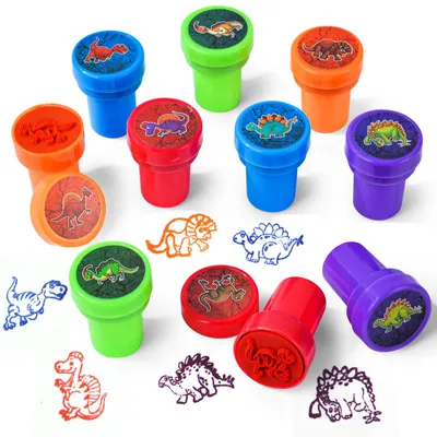 Productafbeelding van Dierenstempelset - 10 stuks, kleurrijke speelgoedstempels voor feestgeschenken