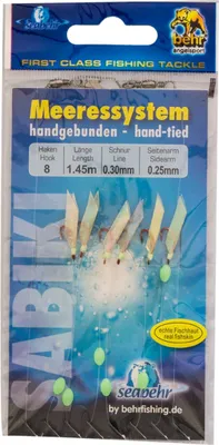 Produktbild von Behr Heringssystem Heringsvorfach Heringspaternoster rot 6 Haken Gr. 8