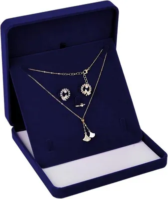 Produktbild von Samt Schmuck Set Box - Pluche Schmuck Organizer Box - Geschenkbox für Frauen - Store Box für Armbänder, Halsketten, Ohrringe und R
