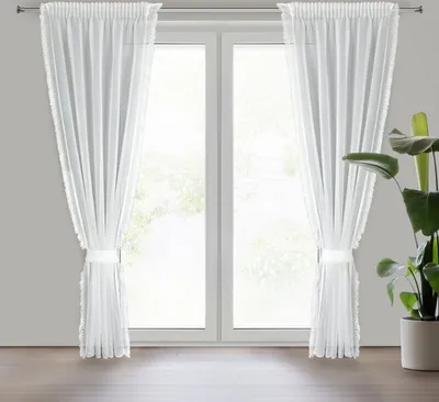 Produktbild von Gardine KIRA 2 weiß 140x270 cm  Kräuselband Schnürchen
