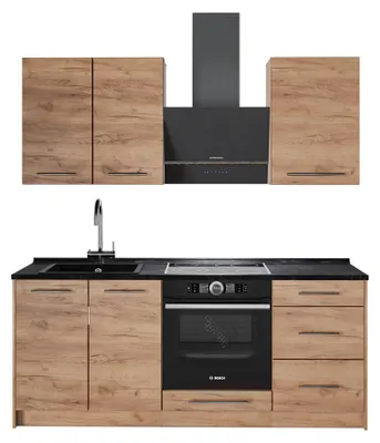 Imagen del producto de Cocina para solteros Vicco Fame-Line Roble dorado/Roble dorado 190 cm encimera Antracita, Model 69642