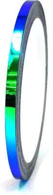 Produktbild von 10m Zierstreifen 5mm Flip Flop Blau/Grün Chrom Folie Auto Motorrad Dekorstreifen