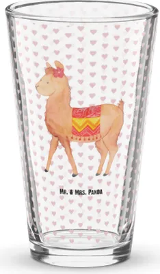 Produktbild von Mr. & Mrs. Panda Glas Alpaka Stolz - Transparent - Geschenk, Cocktailglas, Lama, Trinkglas, Bierglas, Wasserglas, Tumbler