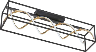 Produktbild von LED Deckenleuchte, schwarz, gold, dimmbar, Fernbedienung, L 90 cm