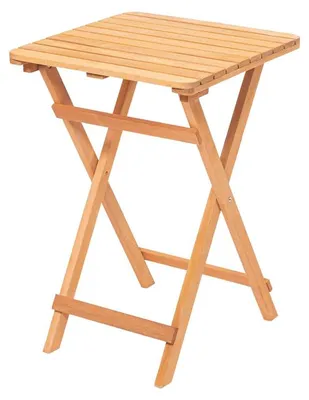 Image de Table de jardin en bois de hêtre marron 60 x 60 x 72 cm