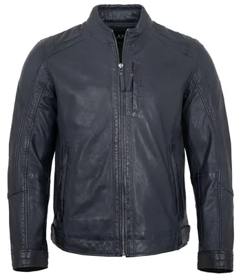 Produktbild von Jilani - Herren Lederjacke Lammnappa navy : 48