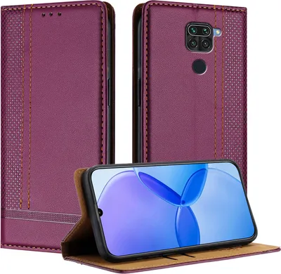 Obrázek produktu pro Pouzdro pro Xiaomi Redmi Note 9 kožené flipové pouzdro s funkcí stojánku Fialová