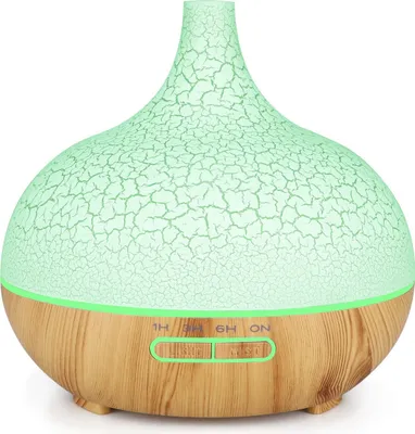 Produktbild von Luftbefeuchter, Diffuser, Diffuser, Aroma, Ultraschall-Vergeber, Diffusor, 7 Farben Wechsel, 550ml Wassertank, Holzdesign, für Schlafzimmer, Büro