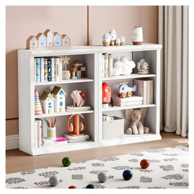 Produktbild von Bücherregal, 3-stöckiges Aufbewahrungsregal, offenes Regal für Home Office, Wohnzimmer, Schlafzimmer, Kinderzimmer, Weiß, 70 x 29,7 x 93,8 cm