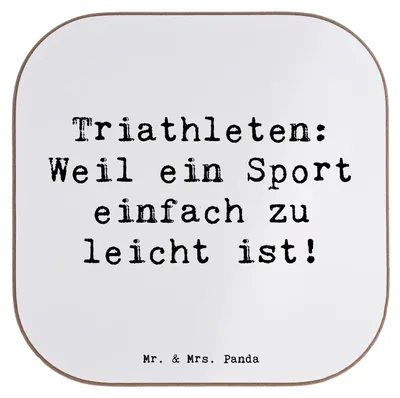 Produktbild von Mr. & Mrs. Panda Tischuntersetzer Spruch Triathlon Helden - Weiß - Geschenk, Untersetzer Gläser, Teamsport, gläseruntersetzer, Sportler, Herausforderung, Sportart, für