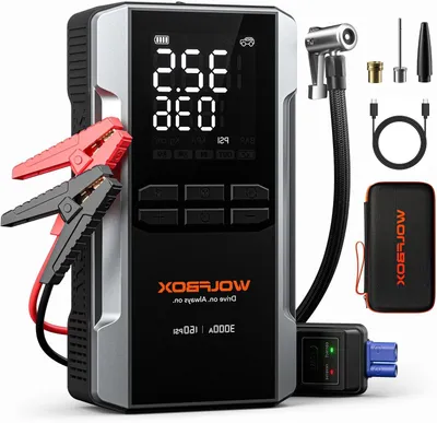 Obrázek produktu pro Autostartér s kompresorem – startovací zařízení – booster – powerbanka – 3000A (špičkový proud) – 160 PSI (tlak)