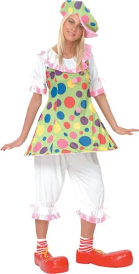 Produktbild von Buntes gepunktetes Clownkostüm für Damen Einheitsgröße (40)