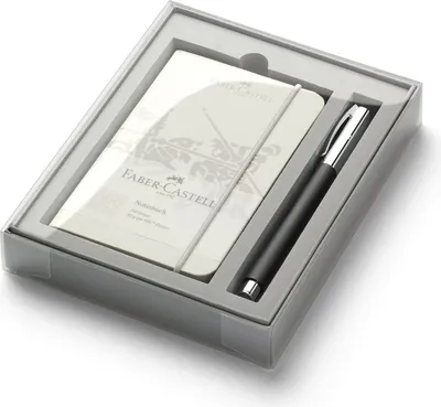 Produktbild von FABER-CASTELL 149624 - Edelharz Promo-Set Ambition mit Notizbuch A6 und Tintenroller schwarz