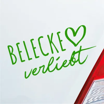Produktbild von Auto Aufkleber Belecke verliebt Herz Stadt Heimat Liebe Car 19x9 cm Hellgrün Sticker Heckscheibenaufkleber