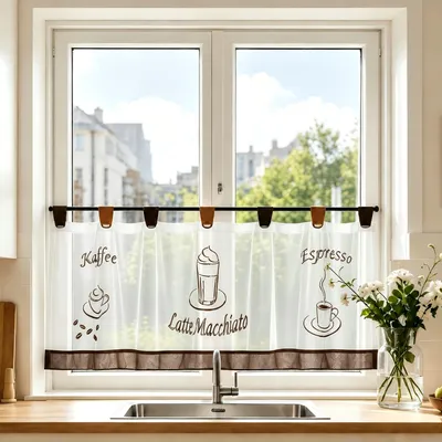 Produktbild von Joyswahl Scheibengardine Voile Bistrogardine Sophie Bestickte Gardine HxB 45x90cm 1er Pack