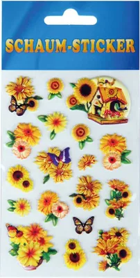 Produktbild von Bestlivings fröhlich bunte Sticker zum Aufkleben, Stickerbögen mit Blumen (Design: Blumen 3)