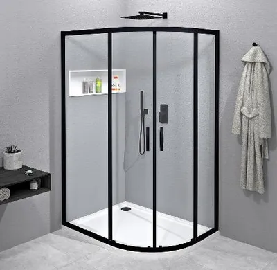 Produktbild von Gelco Sigma - Duschecke 100x80 cm, R550, schwarz matt/Klarglas GS1080B