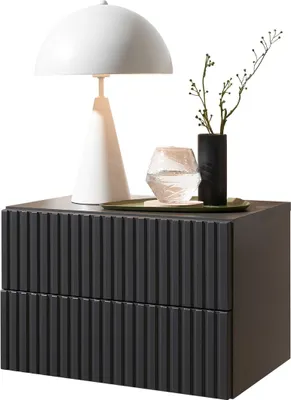 Produktbild von Nachtkommode >TABONI< 2 Schubladen, Wandmontage, Graphit - 42x28x30cm (BxHxT)