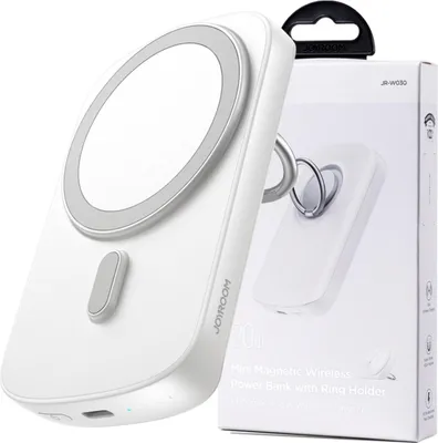 Immagine prodotto di Joyroom Powerbank Induttivo 6000Mah Con Anello E Supporto Fino A 20W Bianco (Jr-W030)