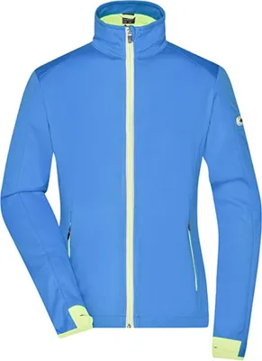 Produktbild von James+Nicholson JN1125 | Ladies` Sports Softshell Jacket - Farbe: Bright Blue/Bright Yellow - Größe: L