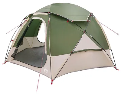 Immagine prodotto di Tenda a cupola vidaXL con telo antipioggia rimovibile, verde, 4 persone