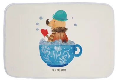 Produktbild von Mr. & Mrs. Panda Badezimmerteppich Nachtfalter Schaumbad - Weiß - Geschenk, Bad, Baden, Badteppich, Badezimmer, badezimmermatte, Duschvorleger, Zeitmanagement, Matte, WC