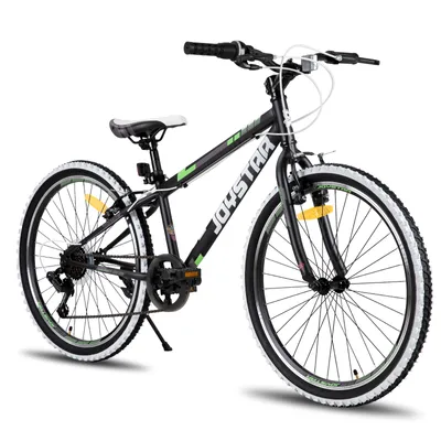 Produktbild von JOYSTAR 24 Zoll Kinderfahrrad für Jungen & Mädchen im Alter von 7-12 Jahren Hardtail Mountainbike für Kinder mit 7-Gang, Schwarz