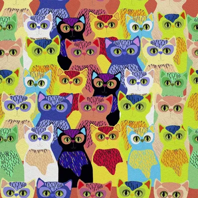 Immagine prodotto di OUTDOOR DECOSTOFFE OXFORD - Motivo Gatti colorati 2 I DX406