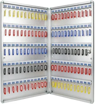 Produktbild von Sicherheitsbox große Kapazität - Sicherheitsschrank mit Ziffernschloss - Schrank für 120 Schlüssel - Wandmontageschrank - Aluminiumlegierung - Robust und leicht - Schlüsselschrank