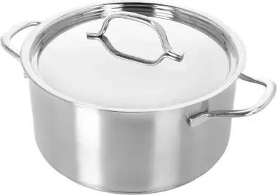 Produktbild von Demeyere Resto 3 Kochtopf - 22 cm Edelstahlkapselboden, Messskala, Induktion & Ofen geeignet, mit Deckel