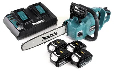 Produktbild von Makita DUC 353 PM4 Akku Kettensäge 36V ( 2x18V ) Brushless 35 cm + 4x 4,0 Ah Akku + Doppelladegerät
