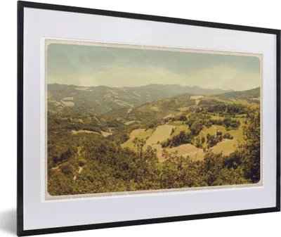 Produktbild von MuchoWow® MuchoWow® Gerahmtes Poster Landschaft - Vintage - Italien 60x40 cm - Poster mit zchwarzem Bilderrahmen - Schlafzimmer - Plakat in Rahmen - Drucken