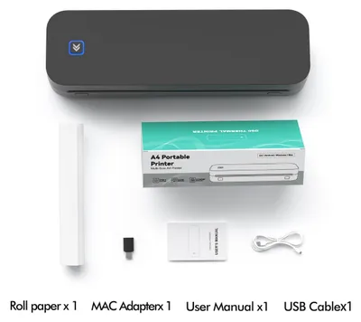 Produktbild von INF Mini Thermodrucker D80 mit Bluetooth für Dokumente und Etiketten Schwarz