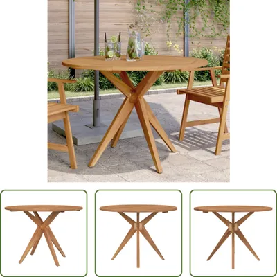 Imagen del producto de La Mesa de Jardín Redonda "Living Store", de 110 cm de diámetro y 75 cm de altura, fabricada en madera de acacia maciza