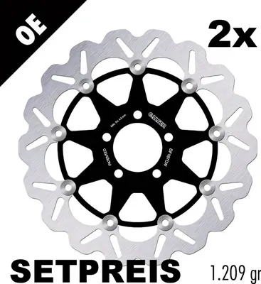 Image de Kit disque de frein Galfer 2x DF167CW WAVE® flottant avant 300x5mm pour Kawasaki GPZ R ZZR ZR Zephyr ZX-12 Z ABS 250 - 1200 ccm année 1989 - 2008