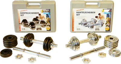 Produktbild von Best Sporting 2er Hantelset Kurzhantel Hantelkoffer Set 15 kg aus Gusseisen mit Stellringen - Hanteln verstellbar für Männer und Frauen - Für Dein Workout mit Dumbbells - Adjustable Dumbbell Set