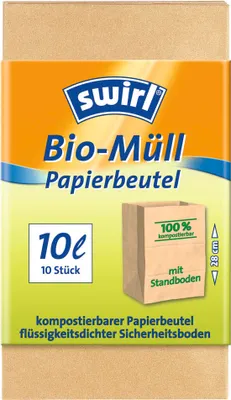 Image de swirl® 461504 Sacs à déchets organiques 461504 10,0 l marron, 10 pcs.