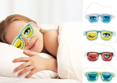 Produktbild von GKA Gelmaske Augenmaske Schlafmaske mit Gelperlen Kühl oder warm Schlafbrille Gel Kühlmaske Augenbrille Augen