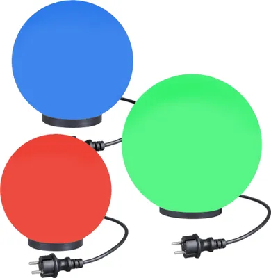 Produktbild von RGB Kugelleuchten Außenleuchte 3er Set Ø 20/25/30cm Kugellampen Garten LED Lampe