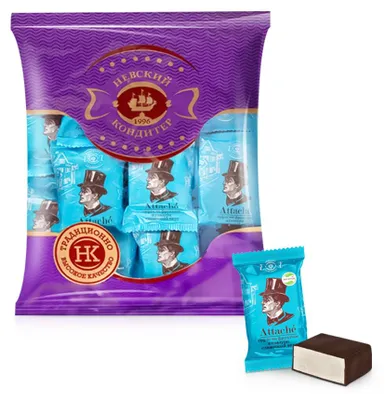 Produktbild von Schokokonfekt - Attache, mit cremigem Geschmack, mit Fruktose, Nevskij Konditer, 500 g