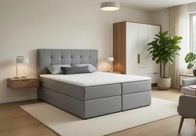 Obrázek produktu pro Manželská postel 180x200 s úložným prostorem STIG 2 - světle šedá